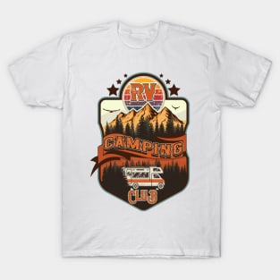 RV Camping Club vintage funny , retro landscape RV camping T-Shirt